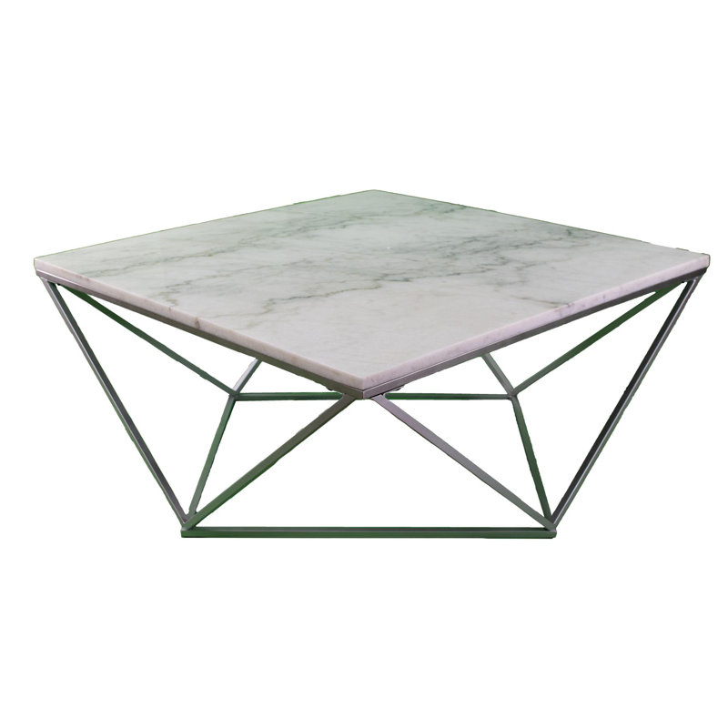 17 Stories Sterling Genuine Marble Top Cocktail Table Wayfair